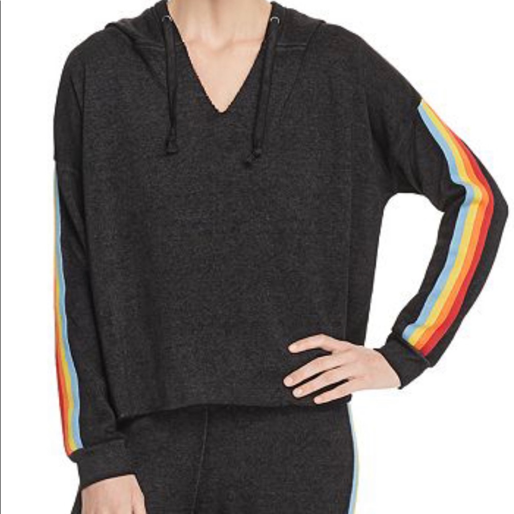 VINTAGEHAVANA grey sweatshirt with rainbow sleeves